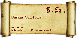 Benye Szilvia névjegykártya