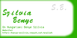 szilvia benye business card